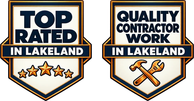 Top Rated in Lakeland and Quality Contractor Work in Lakeland bronze shield badges